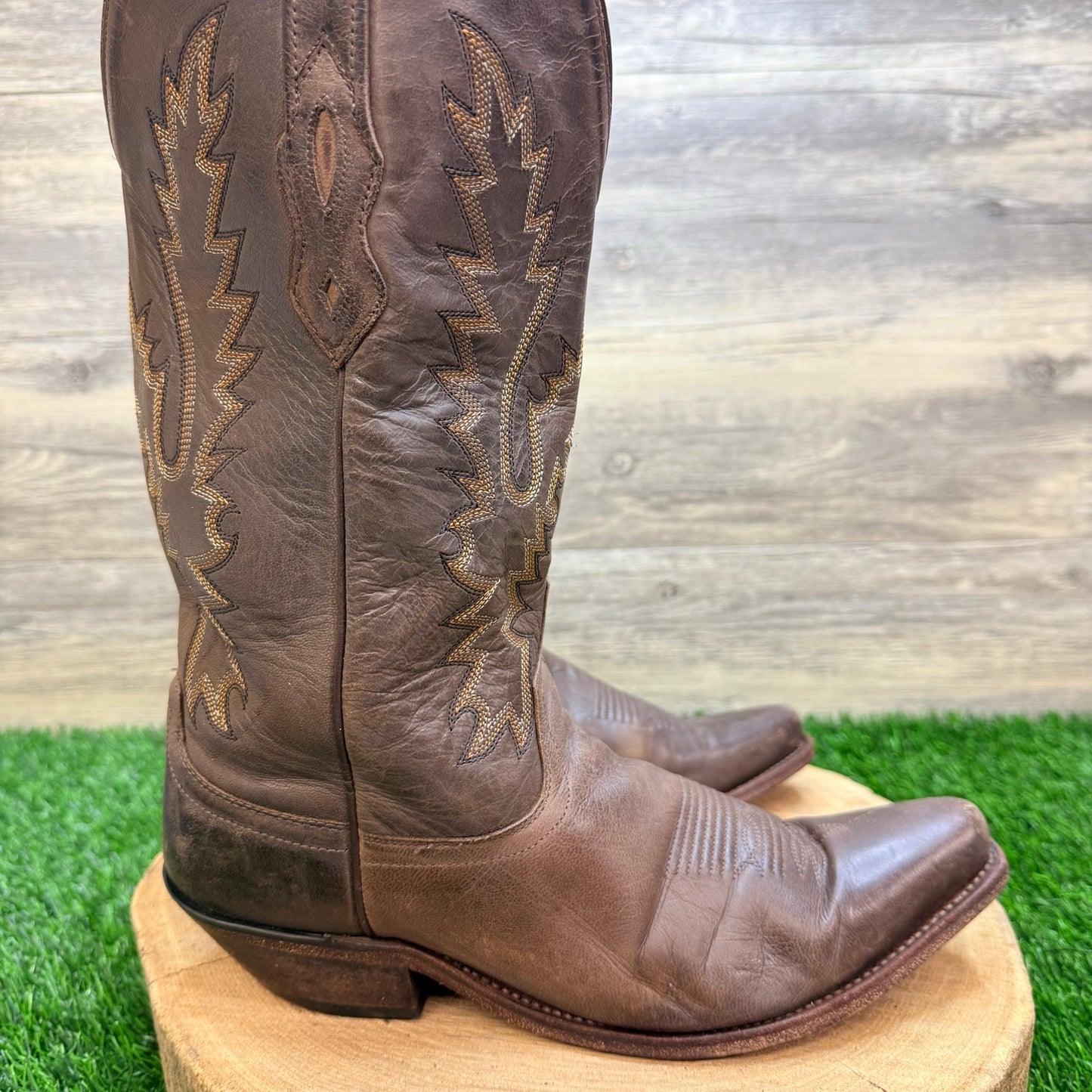 Old West Women - Size 10 - Brown Snip Toe Western Cowboy Boots LF1534