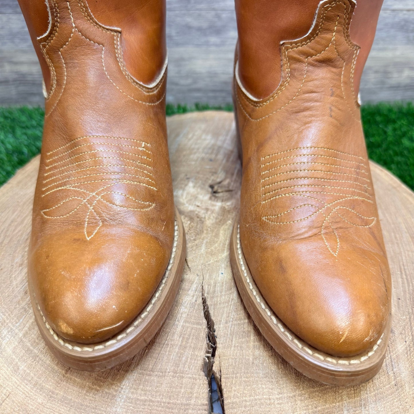 Acme Men - Size 7.5D - Tan Dingo Cowboy Boots 5907