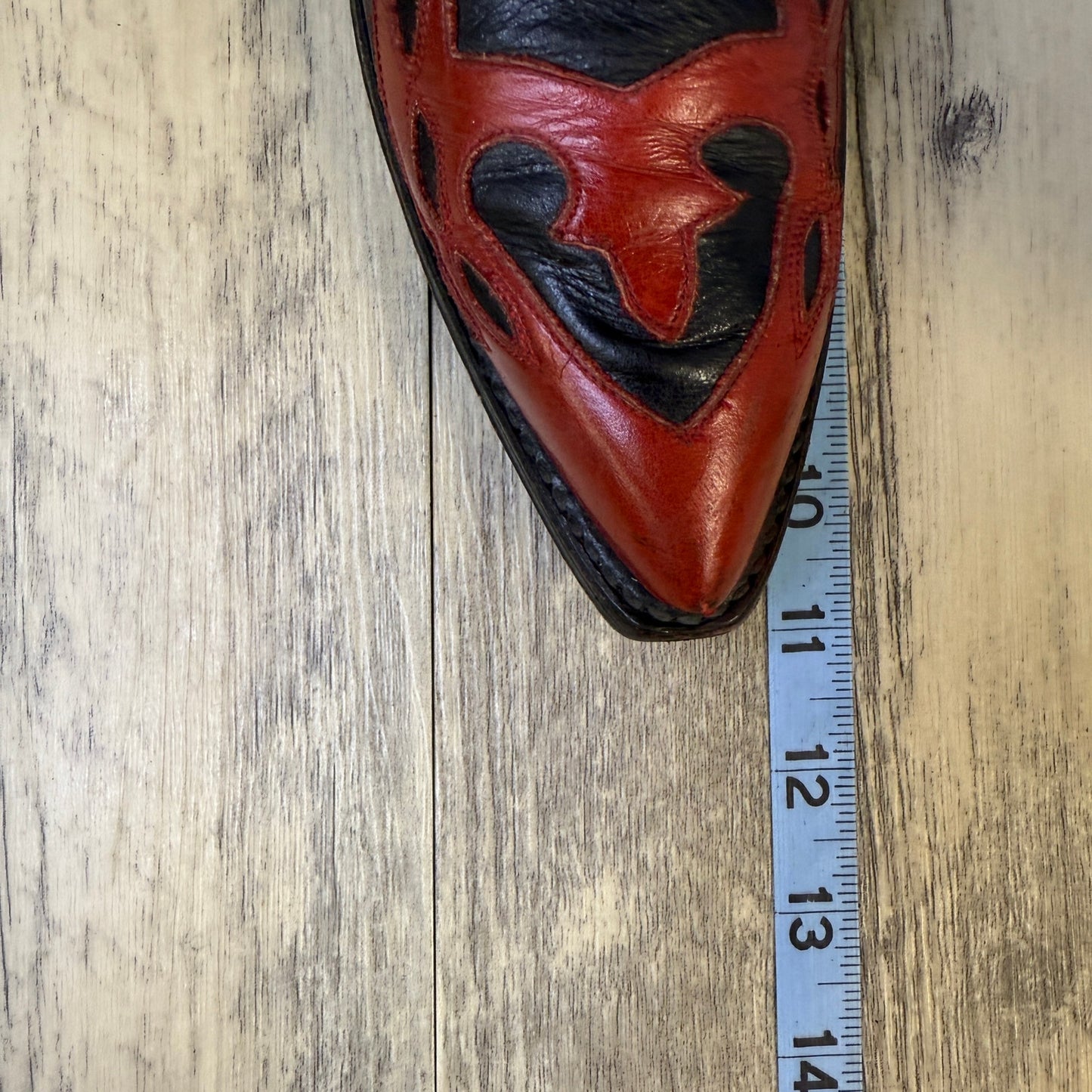 Dan Post Women - Size 7M - Vintage Black/Red Flame Cowboy Boots Style 14080