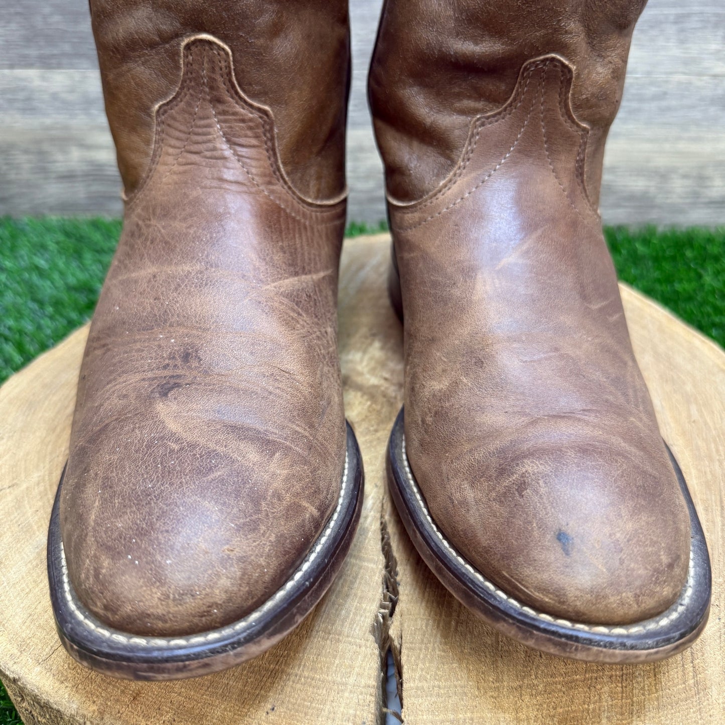 Laredo Men - Size 9.5D - Vintage Marbled Tan Roper Cowboy Boots Style 7923