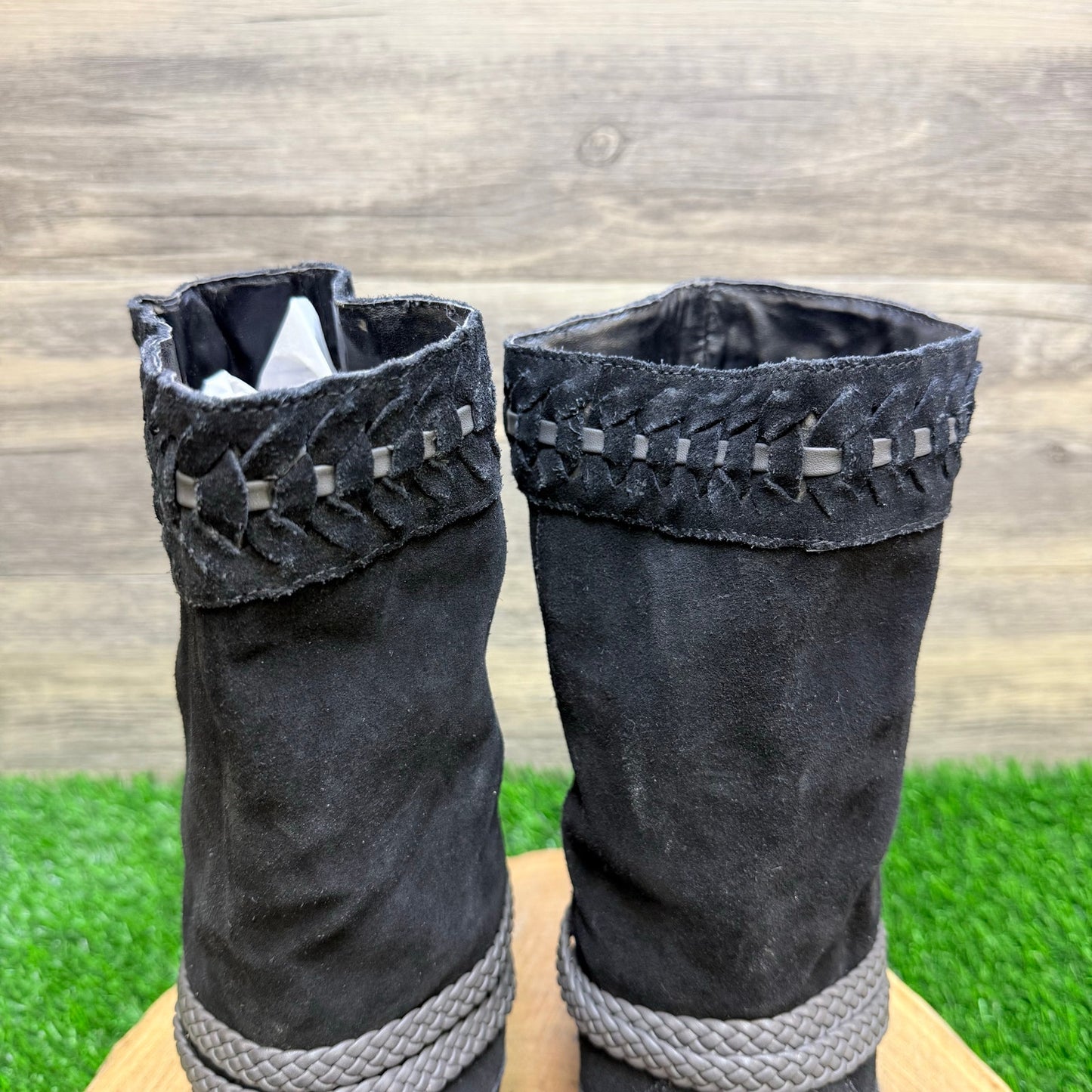 Very Volatile Women - Size 7 - Black Suede Strappy Boots