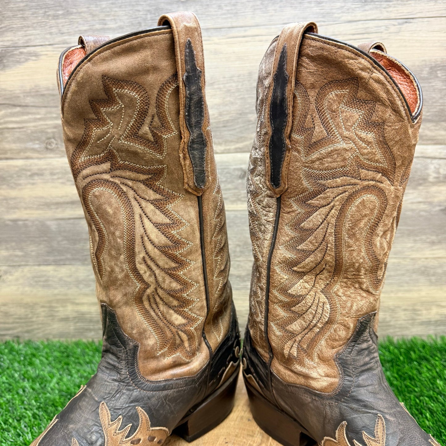 Dan Post Men - Size 7.5D - Black/Brown Lucky Break Cowboy Boots DP2249