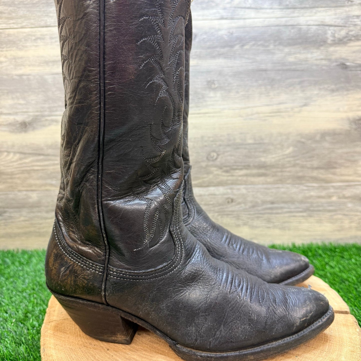 Nocona Men - Size 7.5D - Non Original Black Western Cowboy Boots 3806B