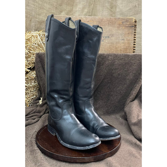 Frye Women - Size 6.5B - Black Riding Cowboy Boots Style 77167